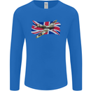 Supermarine Spitfire with the Union Jack Mens Long Sleeve T-Shirt Royal Blue