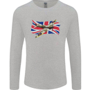 Supermarine Spitfire with the Union Jack Mens Long Sleeve T-Shirt Sports Grey