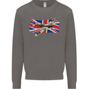 Supermarine Spitfire with the Union Jack Mens Sweatshirt Jumper Charcoal
