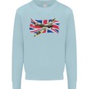 Supermarine Spitfire with the Union Jack Mens Sweatshirt Jumper Light Blue