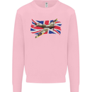 Supermarine Spitfire with the Union Jack Mens Sweatshirt Jumper Light Pink