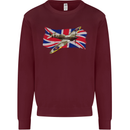 Supermarine Spitfire with the Union Jack Mens Sweatshirt Jumper Maroon