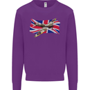 Supermarine Spitfire with the Union Jack Mens Sweatshirt Jumper Purple