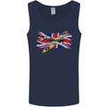 Supermarine Spitfire with the Union Jack Mens Vest Tank Top Navy Blue
