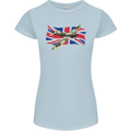 Supermarine Spitfire with the Union Jack Womens Petite Cut T-Shirt Light Blue