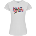 Supermarine Spitfire with the Union Jack Womens Petite Cut T-Shirt White
