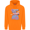 Support Your Local Planet Climate Change Childrens Kids Hoodie Orange