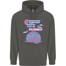 Support Your Local Planet Climate Change Childrens Kids Hoodie Storm Grey