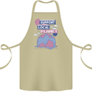 Support Your Local Planet Climate Change Cotton Apron 100% Organic Khaki
