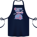 Support Your Local Planet Climate Change Cotton Apron 100% Organic Navy Blue