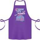 Support Your Local Planet Climate Change Cotton Apron 100% Organic Purple
