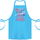 Support Your Local Planet Climate Change Cotton Apron 100% Organic Turquoise