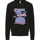 Support Your Local Planet Climate Change Kids Sweatshirt Jumper Black