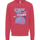 Support Your Local Planet Climate Change Kids Sweatshirt Jumper Heliconia