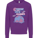 Support Your Local Planet Climate Change Kids Sweatshirt Jumper Purple