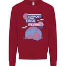 Support Your Local Planet Climate Change Kids Sweatshirt Jumper Red