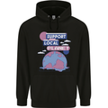Support Your Local Planet Climate Change Mens 80% Cotton Hoodie Black