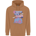 Support Your Local Planet Climate Change Mens 80% Cotton Hoodie Caramel Latte