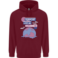 Support Your Local Planet Climate Change Mens 80% Cotton Hoodie Maroon