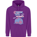 Support Your Local Planet Climate Change Mens 80% Cotton Hoodie Purple
