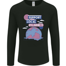 Support Your Local Planet Climate Change Mens Long Sleeve T-Shirt Black