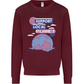 Support Your Local Planet Climate Change Mens Sweatshirt Jumper Maroon