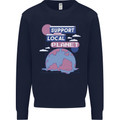 Support Your Local Planet Climate Change Mens Sweatshirt Jumper Navy Blue