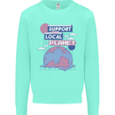 Support Your Local Planet Climate Change Mens Sweatshirt Jumper Peppermint