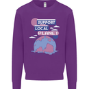 Support Your Local Planet Climate Change Mens Sweatshirt Jumper Purple