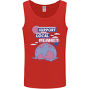 Support Your Local Planet Climate Change Mens Vest Tank Top Red