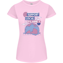 Support Your Local Planet Climate Change Womens Petite Cut T-Shirt Light Pink