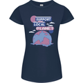 Support Your Local Planet Climate Change Womens Petite Cut T-Shirt Navy Blue