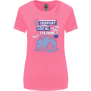 Support Your Local Planet Climate Change Womens Wider Cut T-Shirt Azalea