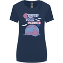 Support Your Local Planet Climate Change Womens Wider Cut T-Shirt Navy Blue
