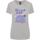 Support Your Local Planet Climate Change Womens Wider Cut T-Shirt Sports Grey