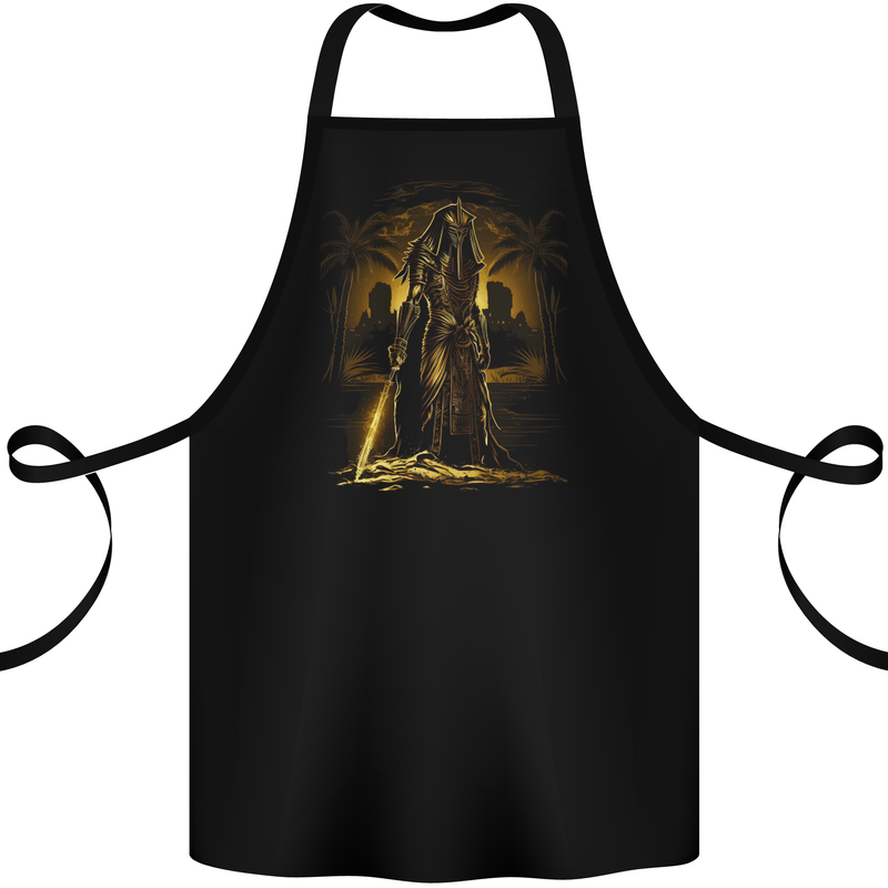 Supreme Pharoah of Death Fantasy Cotton Apron 100% Organic Black
