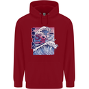 Surfing Axoloti Surfer Childrens Kids Hoodie Red