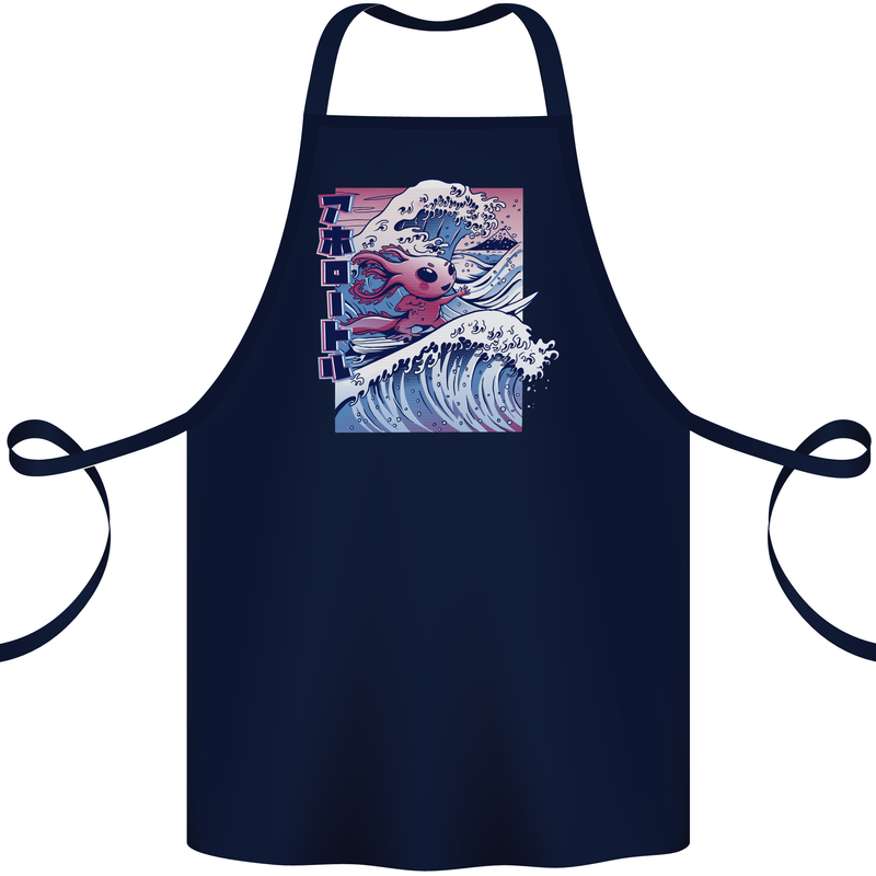 Surfing Axoloti Surfer Cotton Apron 100% Organic Navy Blue