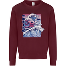 Surfing Axoloti Surfer Kids Sweatshirt Jumper Maroon