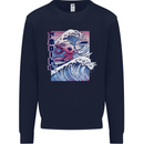 Surfing Axoloti Surfer Kids Sweatshirt Jumper Navy Blue