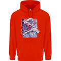Surfing Axoloti Surfer Mens 80% Cotton Hoodie Bright Red
