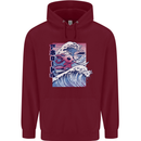 Surfing Axoloti Surfer Mens 80% Cotton Hoodie Maroon