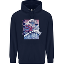 Surfing Axoloti Surfer Mens 80% Cotton Hoodie Navy Blue