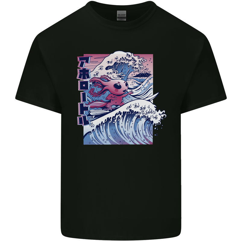 Surfing Axoloti Surfer Mens Cotton T-Shirt Tee Top Black
