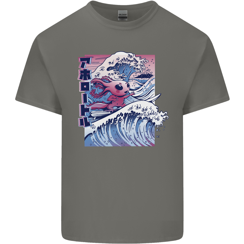 Surfing Axoloti Surfer Mens Cotton T-Shirt Tee Top Charcoal