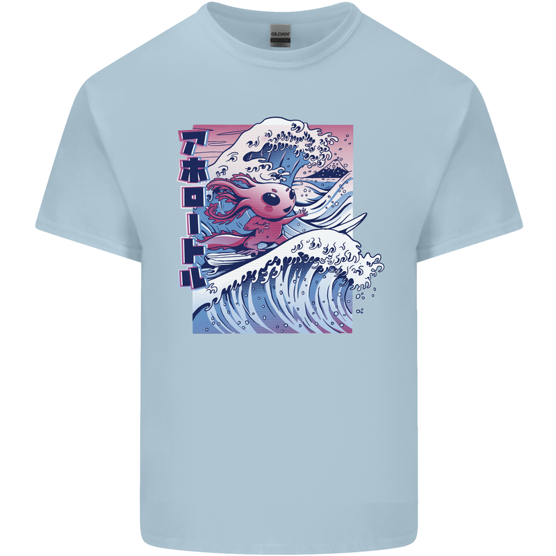 Surfing Axoloti Surfer Mens Cotton T-Shirt Tee Top Light Blue