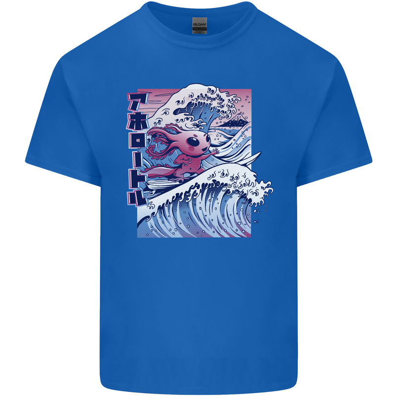 Surfing Axoloti Surfer Mens Cotton T-Shirt Tee Top Royal Blue