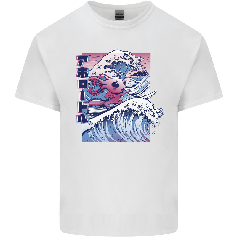 Surfing Axoloti Surfer Mens Cotton T-Shirt Tee Top White