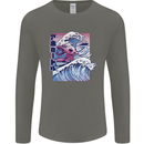 Surfing Axoloti Surfer Mens Long Sleeve T-Shirt Charcoal