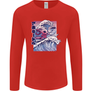 Surfing Axoloti Surfer Mens Long Sleeve T-Shirt Red